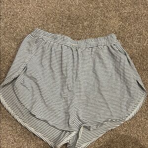 Striped Black and White Women's Shorts